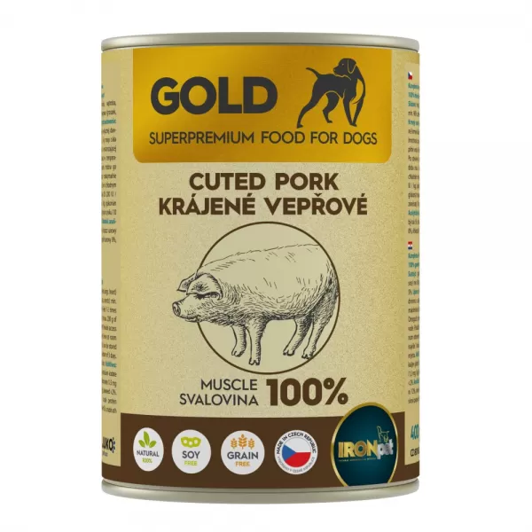 JUKO IRONpet Gold Dog Pork cut muscle konzerva 400 g
