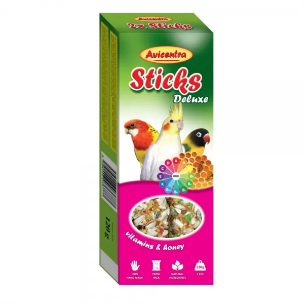 JUKO Avicentra Tyč. Malý papoušek - vitamín + med 2ks