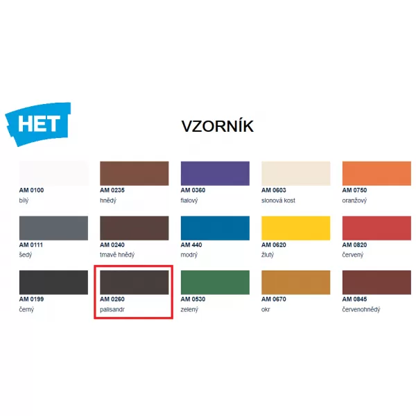 HET Akryl Mat - 0260 palisandr - 0,7kg