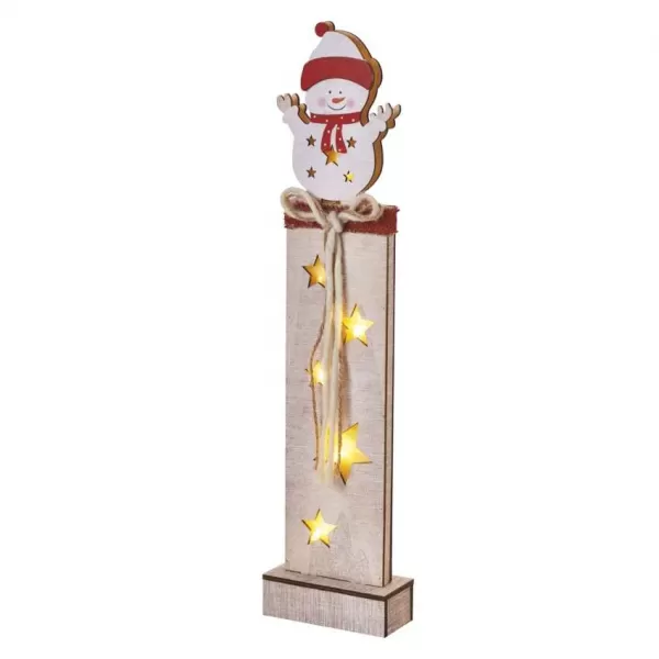 EMOS 5LED XMAS WOOD SNOWMEN 2AA T WW DCWW12