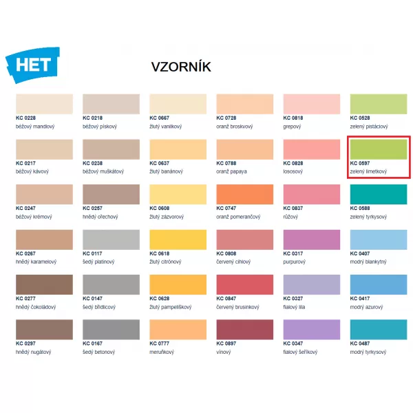 HET KLASIK COLOR - 0597 - zelený limetkový - 7kg + 1kg