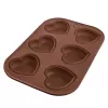Forma silikon muffiny srdce 6 hnědá