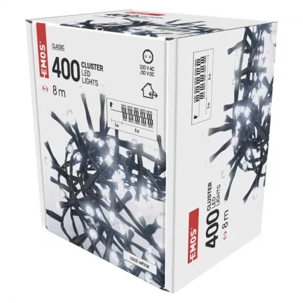 EMOS 400LED XMAS CLUSTER 8M CW D4BC02