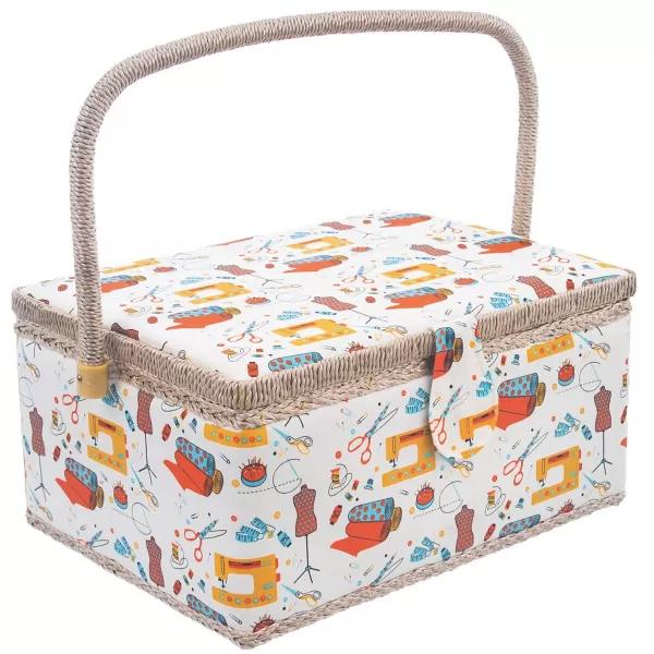 Kazeta na šití dřevo/polyester 30x23x16 cm dekor