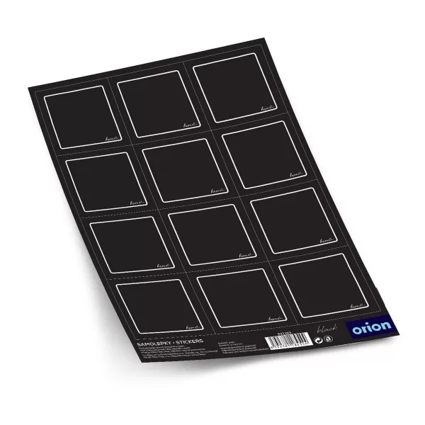 Samolepky na dózy BLACK čtverec černá 12