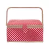 Kazeta na šití dřevo/polyester 24x18x13 cm červená