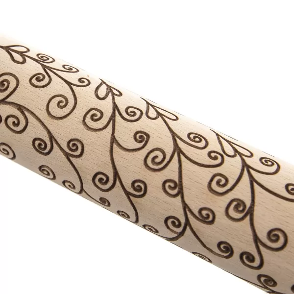 Váleček dřevo Dekor 16/33 cm stonky