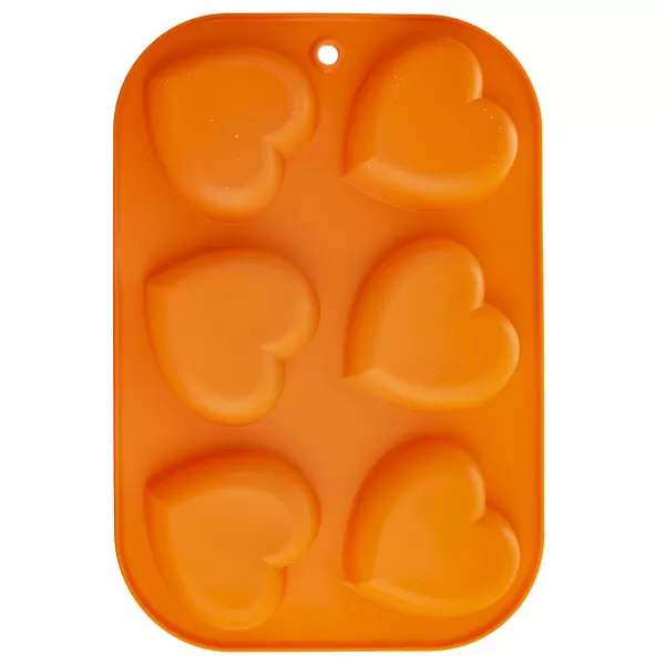 Forma silikon muffiny srdce 6 oranžová