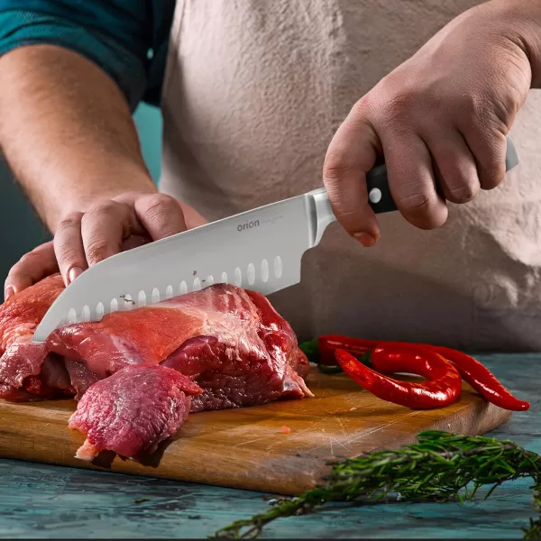 Nůž kuchyňský nerez/UH santoku MASTER 18,5 cm