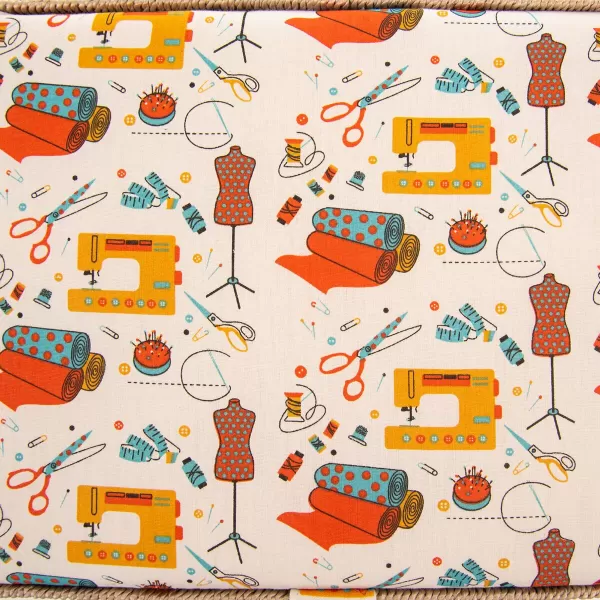 Kazeta na šití dřevo/polyester 30x23x16 cm dekor