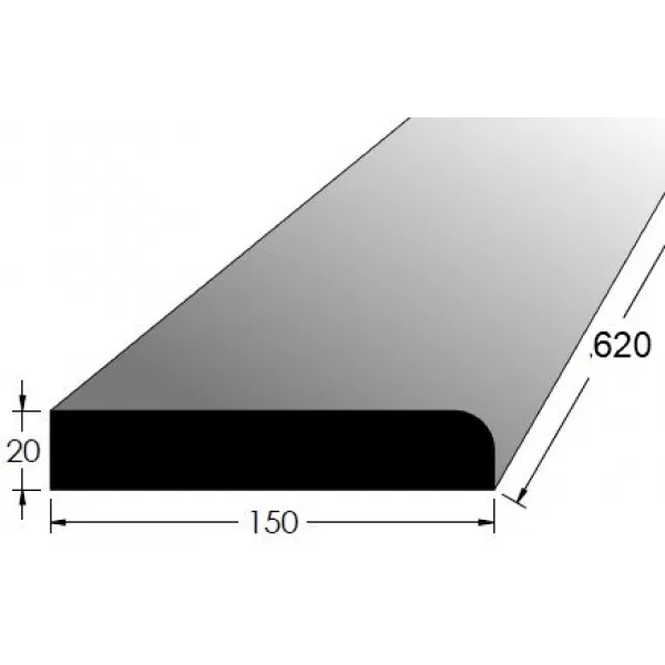 Práh R BK 600X150