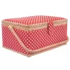Kazeta na šití dřevo/polyester 24x18x13 cm červená