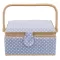 Kazeta na šití dřevo/polyester 30x23x16 cm modrá