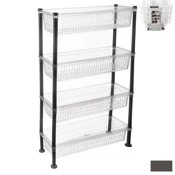 Regál UH 4 patra Slim transparent
