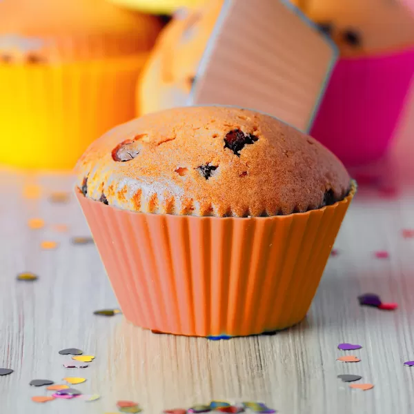 Formička silikon košíček muffiny 12 ks oranžová
