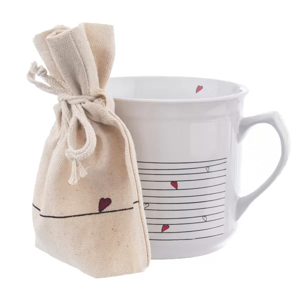 Hrnek ker. vařák SRDÍČKA 0,5 l+sáček 12x15 cm