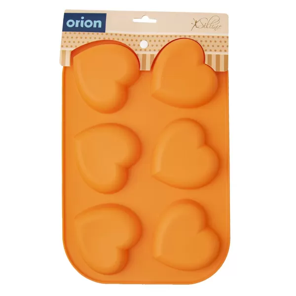 Forma silikon muffiny srdce 6 oranžová
