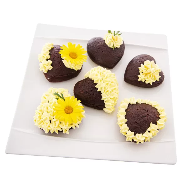 Forma silikon muffiny srdce 6 hnědá