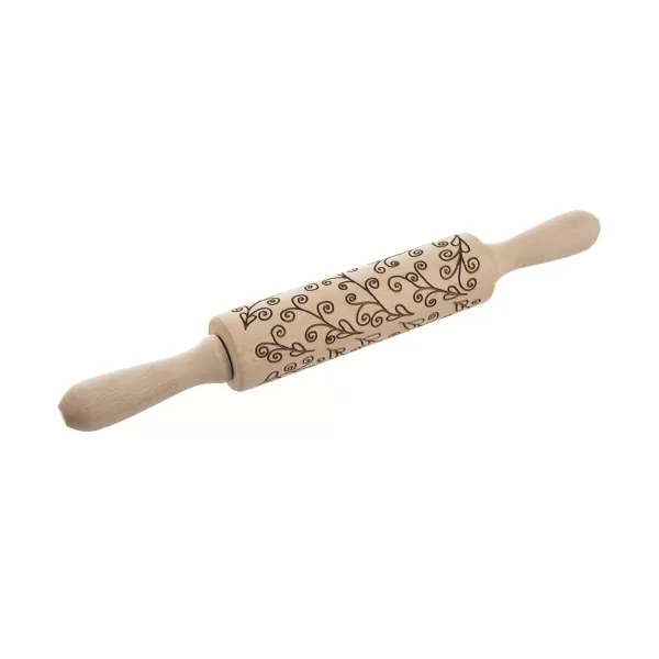 Váleček dřevo Dekor 16/33 cm stonky