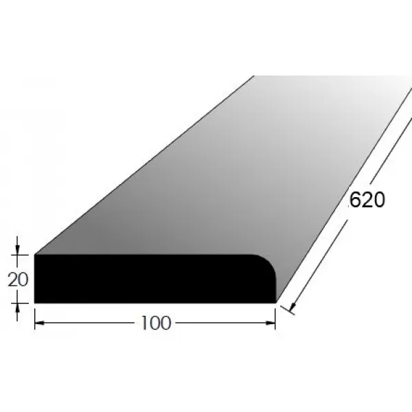Práh R BK 600x100
