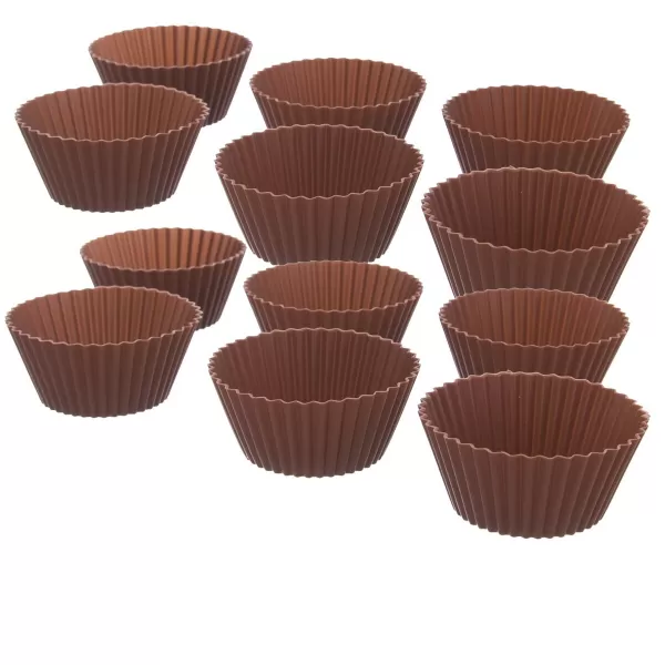 Formička silikon košíček muffiny 12 ks hnědá