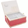 Kazeta na šití dřevo/polyester 24x18x13 cm červená