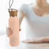 Termoláhev nerez/bambus KVĚT 0,6 l růžová