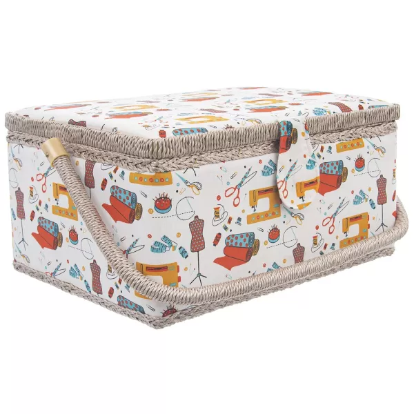 Kazeta na šití dřevo/polyester 30x23x16 cm dekor