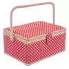 Kazeta na šití dřevo/polyester 24x18x13 cm červená