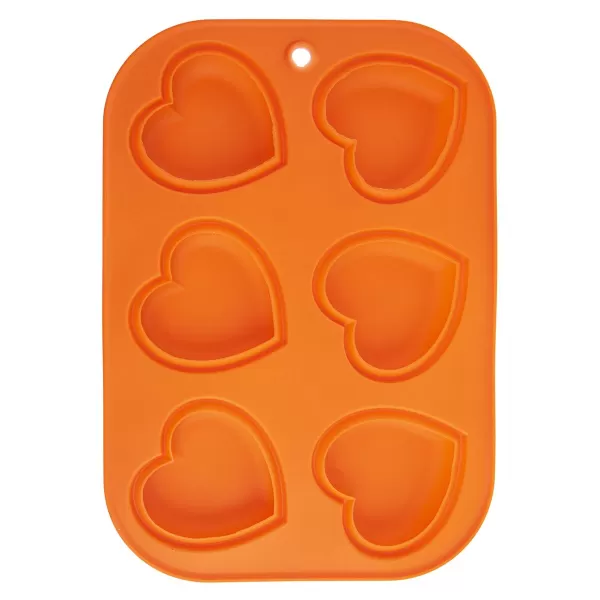 Forma silikon muffiny srdce 6 oranžová