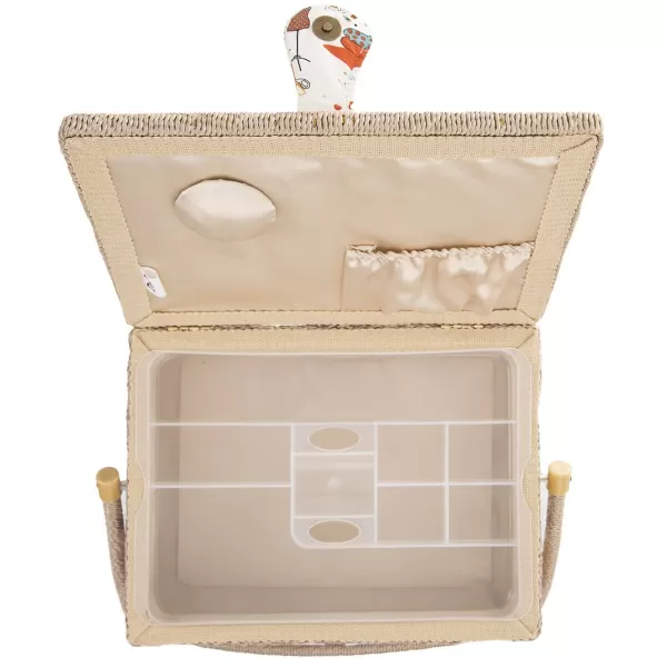 Kazeta na šití dřevo/polyester 30x23x16 cm dekor