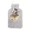 Termofor guma/polyester glitter SRDCE 1,6 l šedá