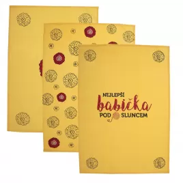 Utěrka kuch. bavlna NEJLEPŠÍ BABIČKA 3 ks CZ