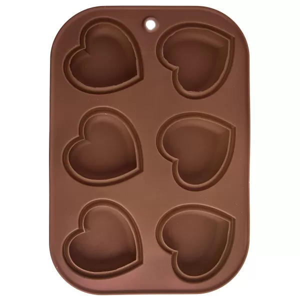 Forma silikon muffiny srdce 6 hnědá
