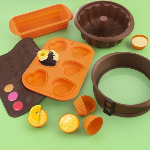 Forma silikon muffiny srdce 6 oranžová