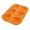 Forma silikon muffiny srdce 6 oranžová