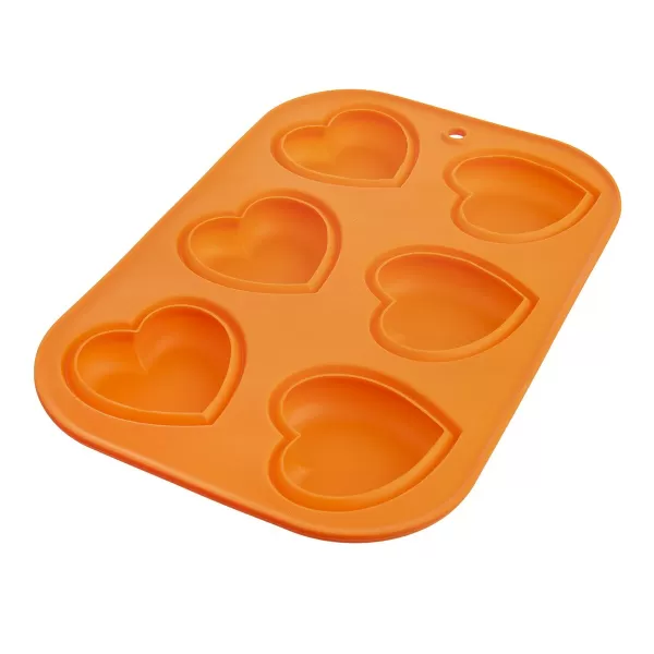Forma silikon muffiny srdce 6 oranžová