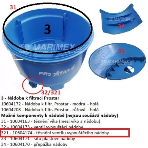 MARIMEX Těsnění šroubu vypouštěcího nádoby ProStar