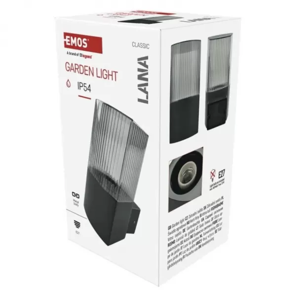 EMOS ZGL010P LED zahradní svítidlo nástěnné E27,IP54,MAX 25W