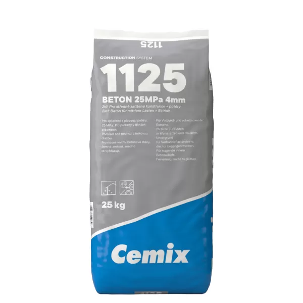 CEMIX 1125 Beton 4mm 25Mpa 25kg (48ks)