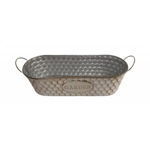 Květináč plech GARDEN béžový 37x10x10cm