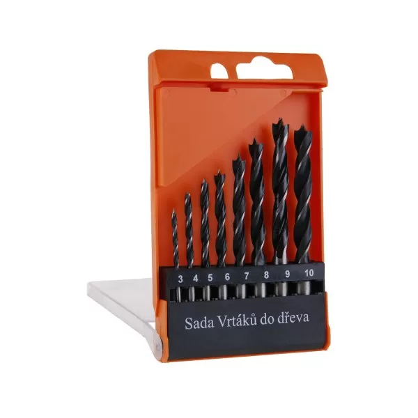 Vrták do dřeva sada 3-10mm 8ks plast (120910.01)