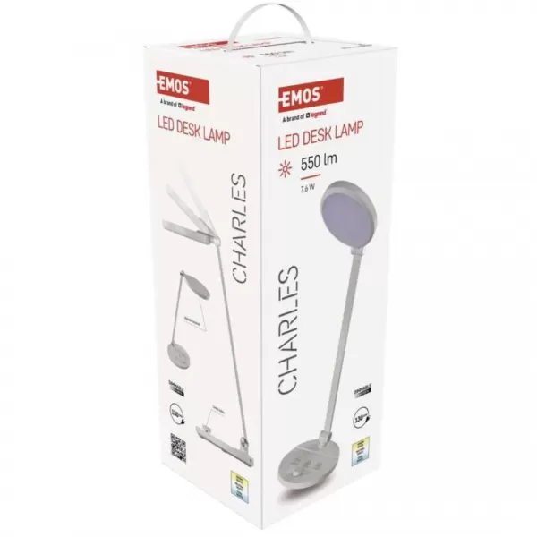 EMOS Lampa stolní LED CHARLES bílá Z7628W