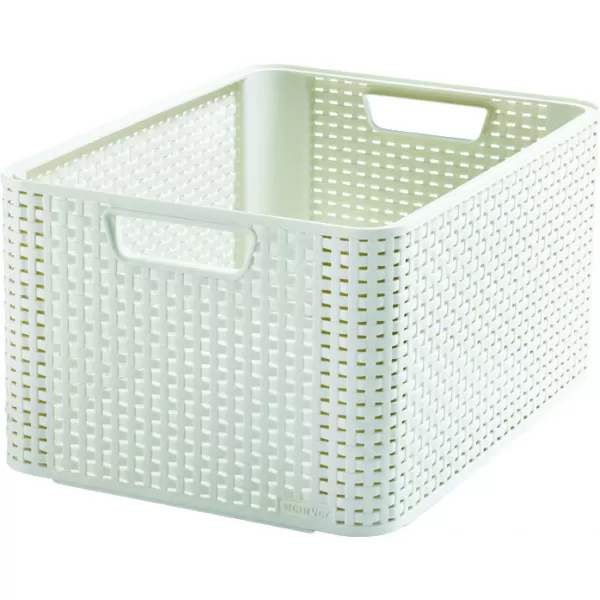 Box úložný RATTAN Style2 L krémový