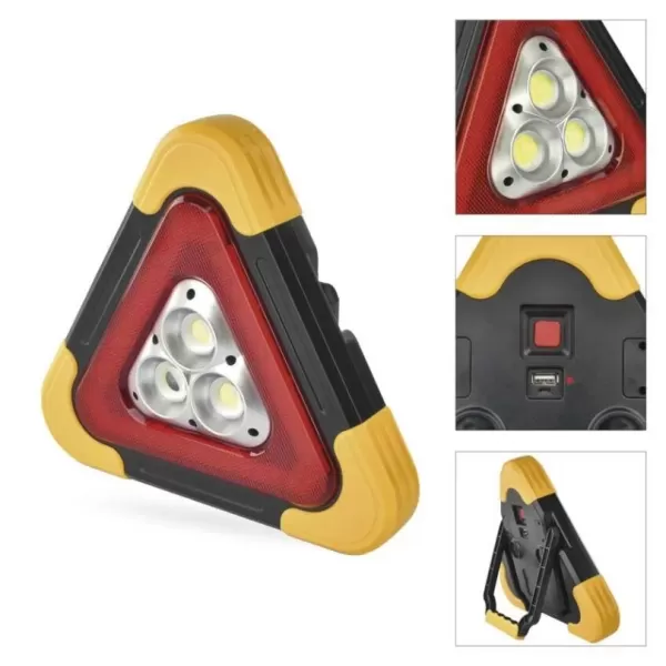 EMOS COB LED + ČER.LED nabíjecí varovný trojúhelník P4010