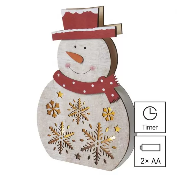 EMOS 5LED XMAS WOOD SNOWMAN 2AA T WW DCWW07