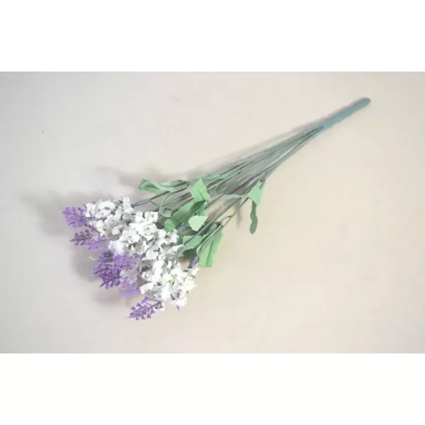Dekorace - Levandule 10 květů 33cm bílá