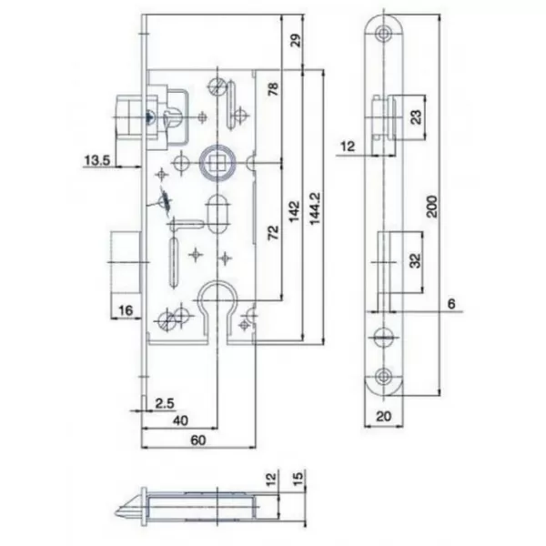Zámek zadlab K105 P-L BíZn vl