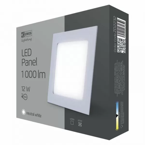 EMOS LED Panel ves.čt 12W 1000LM IP20 ZD2232