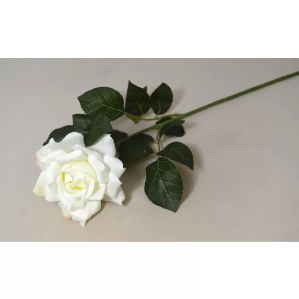 Dekorace - Růže single 63cm krémová